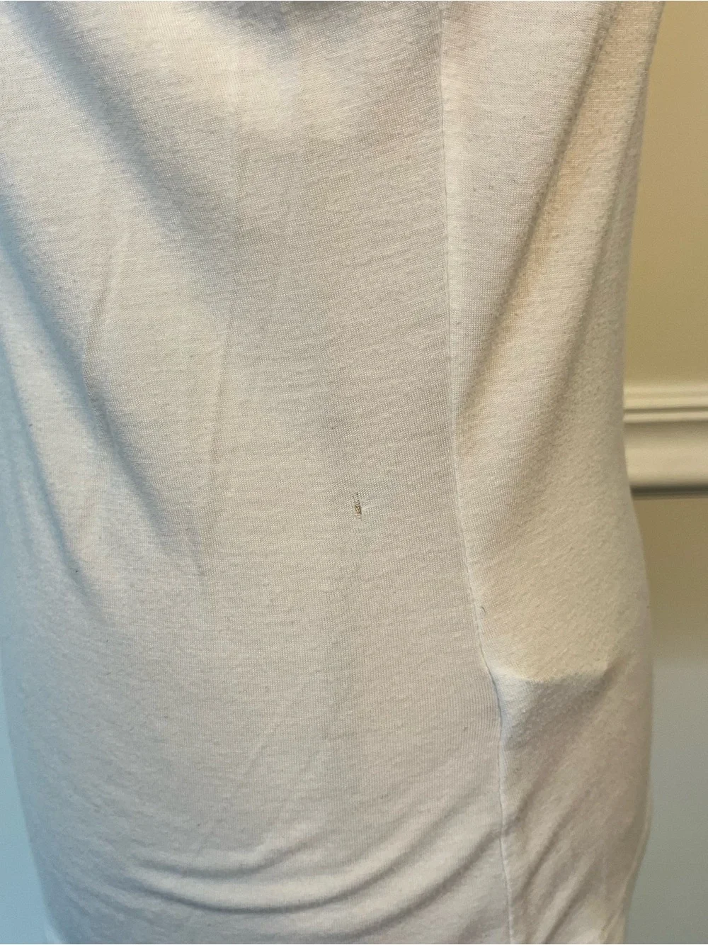 White cowl neck short sleeve top